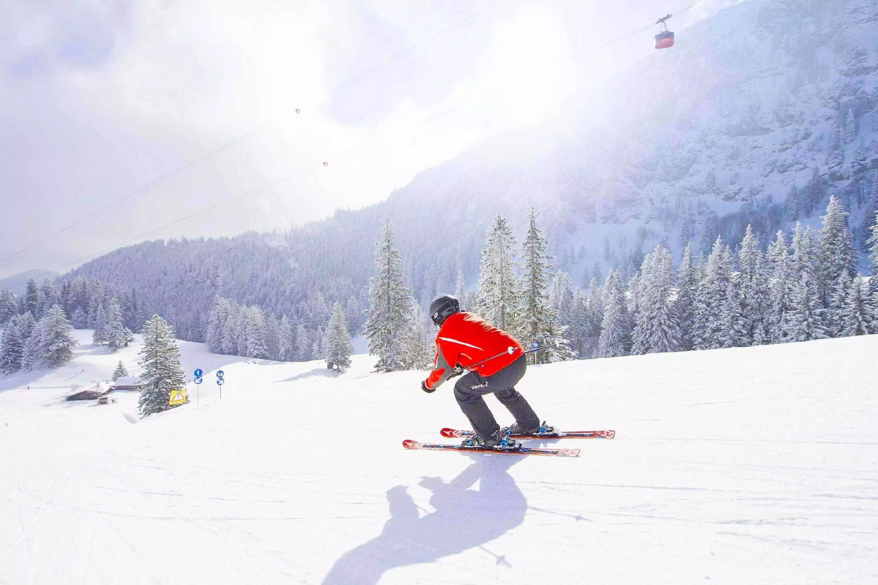 Skiabfahrt in den Chiemgauer Alpen